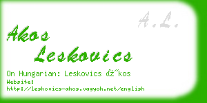 akos leskovics business card